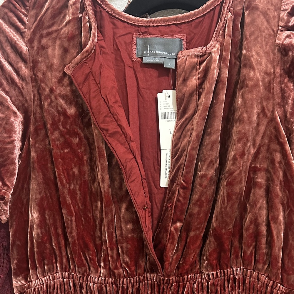 Anthropologie Somerset maxi Velvet Dress 
deep auburn. Reg $180